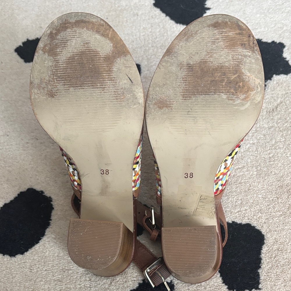 House of Harlow Multicolor Woven Slingback Heeled Sandals 38 - Picture 5 of 5